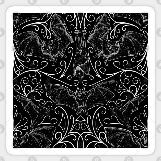 Bat Filigree Pattern Sticker by TGSC